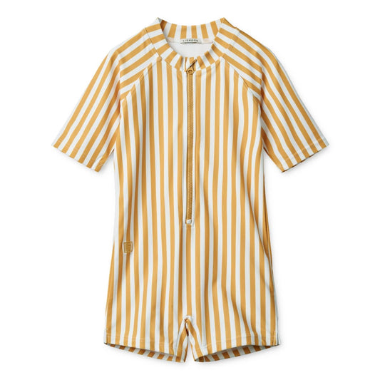 UV Swim Jumpsuit ''Stripe Mellow Yellow''
