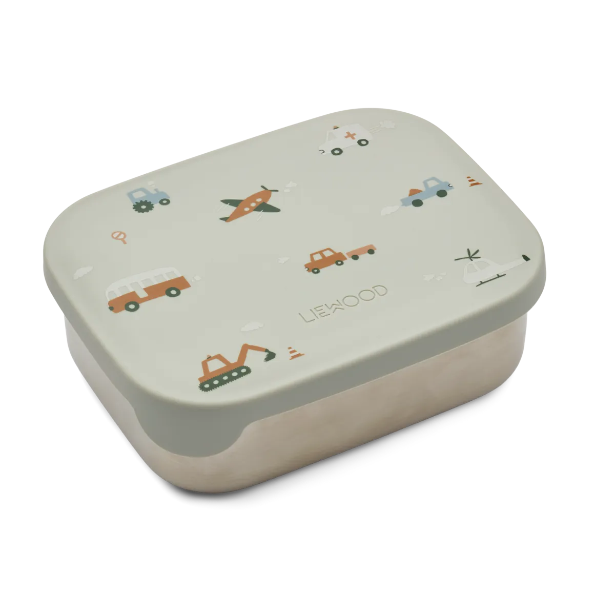 Lunchbox ''Fahrzeuge / Taubenblau''