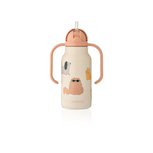 Load image into Gallery viewer, Kimmie Steel Water Bottle &#39;&#39;Cats &amp; Dogs&#39;&#39; 250ml
