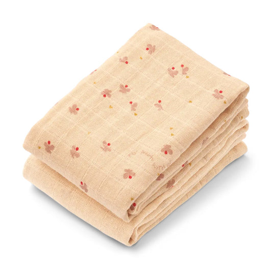 Mulltuch 2er-Pack, Mini-Schmetterling / Apfelblüte