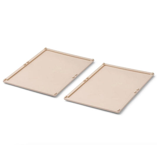 Weston Aufbewahrungsbox Deckel Mittel, 2er Pack Sandfarben
