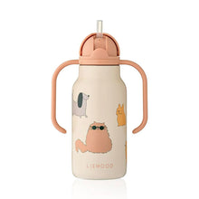 Load image into Gallery viewer, Kimmie Steel Water Bottle &#39;&#39;Cats &amp; Dogs&#39;&#39; 250ml
