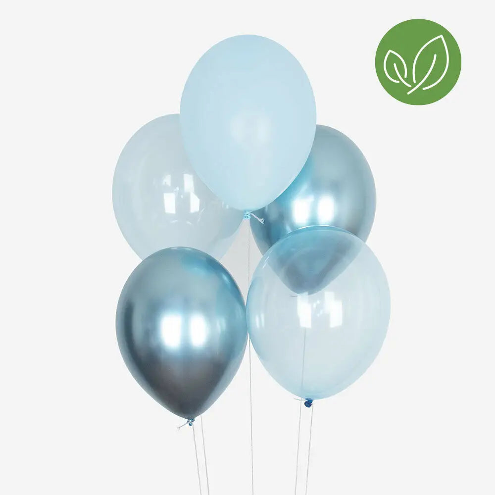 Latex Balloons, Set of 10 ''Blue Mix''
