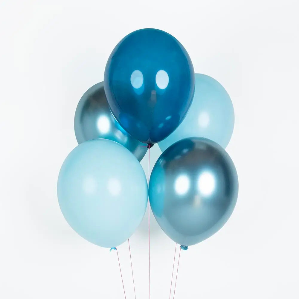 Latex Balloons, Set of 10 ''Blue Mix''