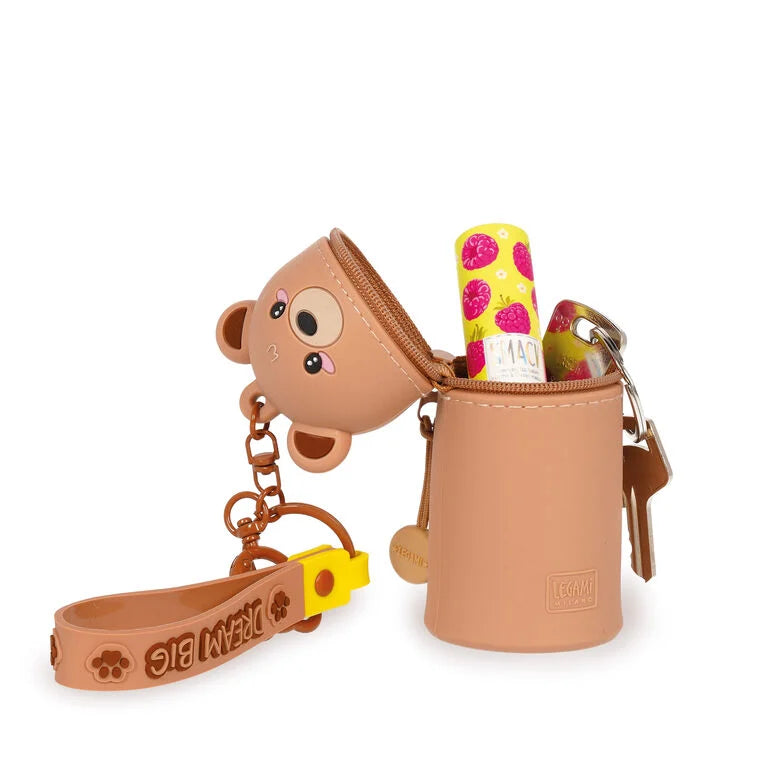 Mini Coin Purse with Keyring, Teddy