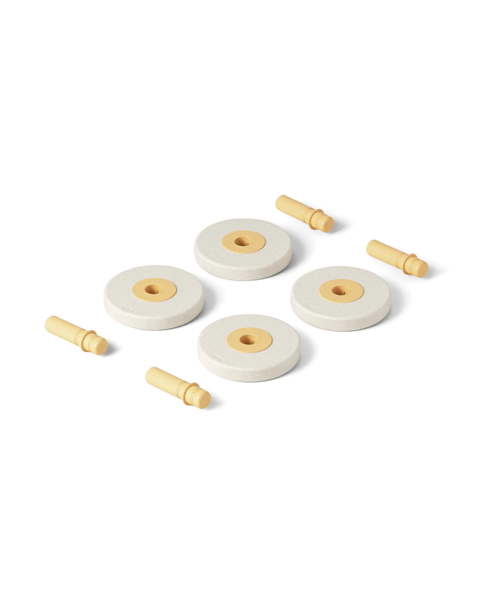 MODU 4 Schaumstoffräder Set, Sandgrau / Honiggelb