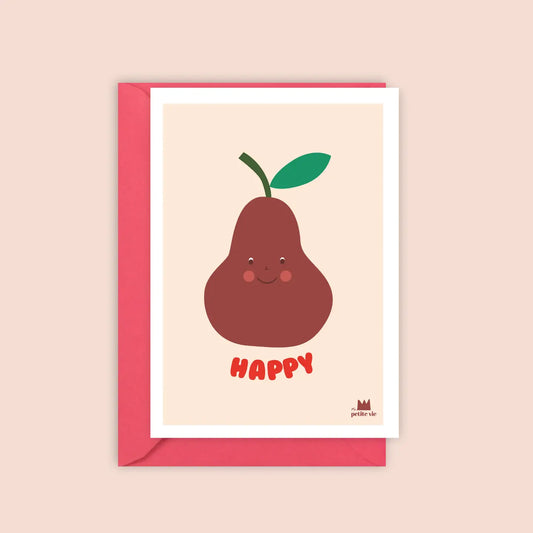 „Happy“-Birnen-Grußkarte