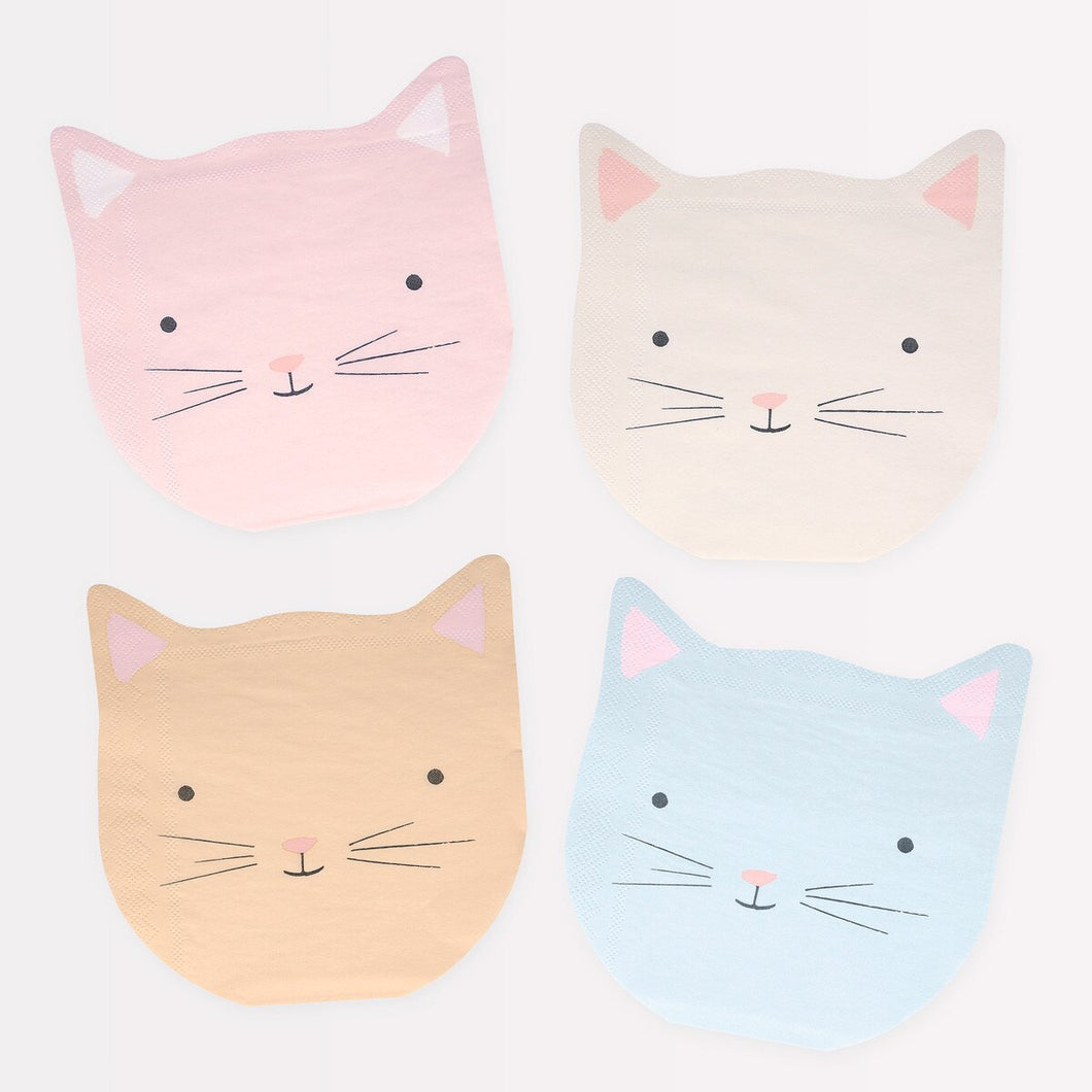 Katzenservietten, Set mit 16 Stück