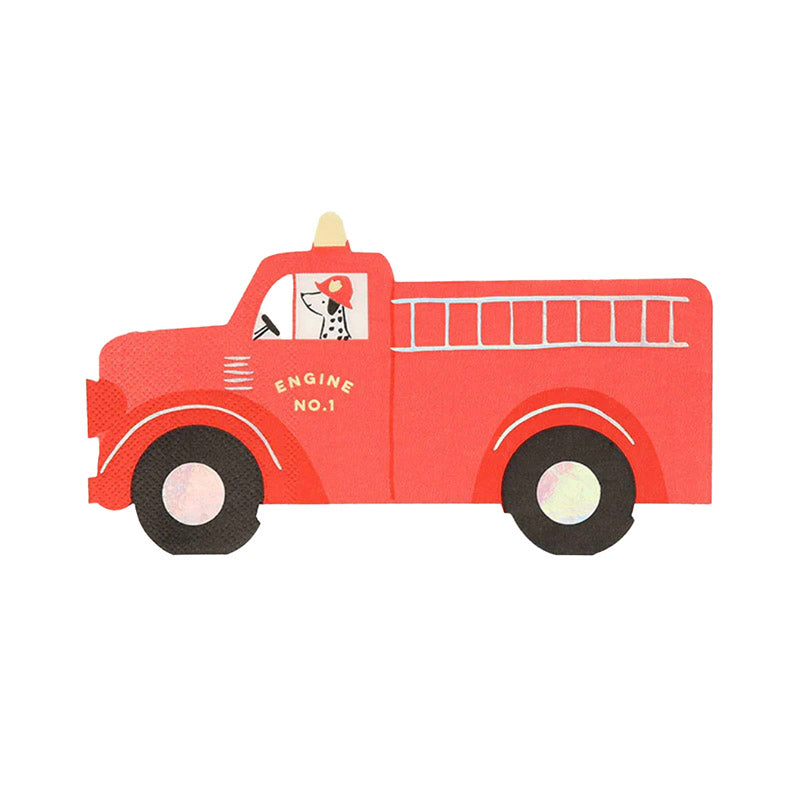 Servietten, Feuerwehrauto