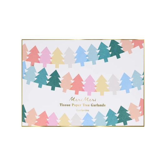 Christmas Garland, Tissue Paper Christmas Trees