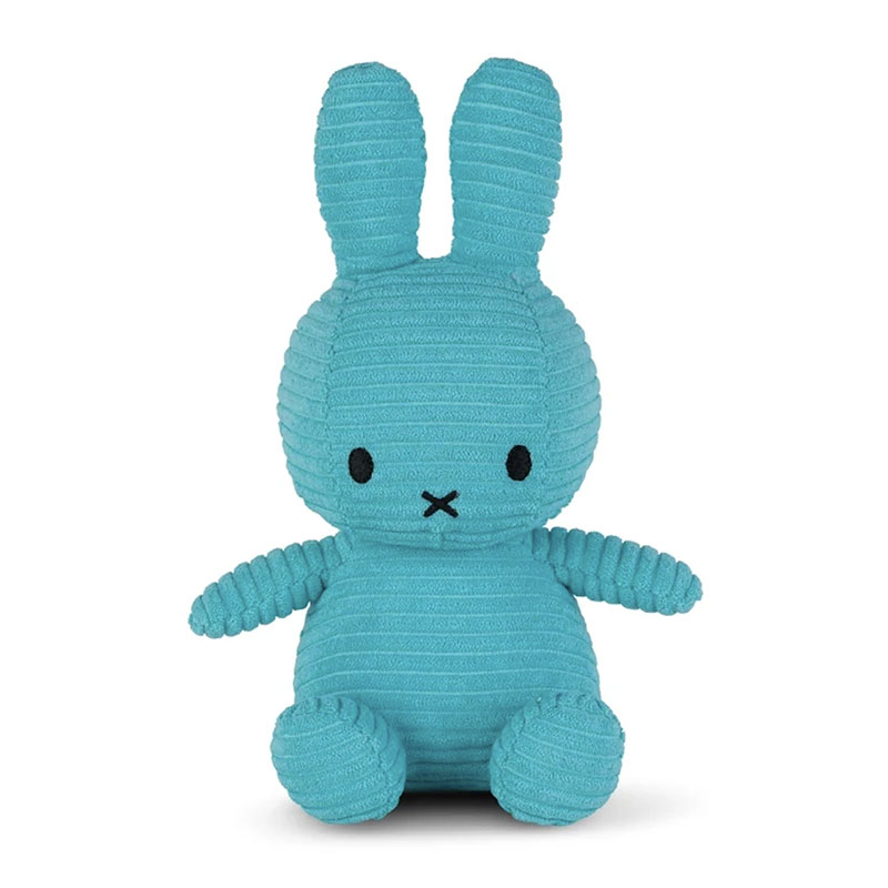 Miffy Sitting Eco Corduroy Teal 23cm, Soft Toy