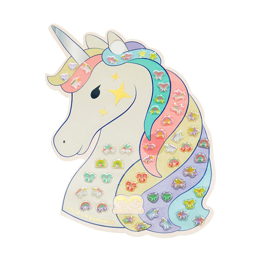 Aufkleb-Ohrringe, Einhorn
