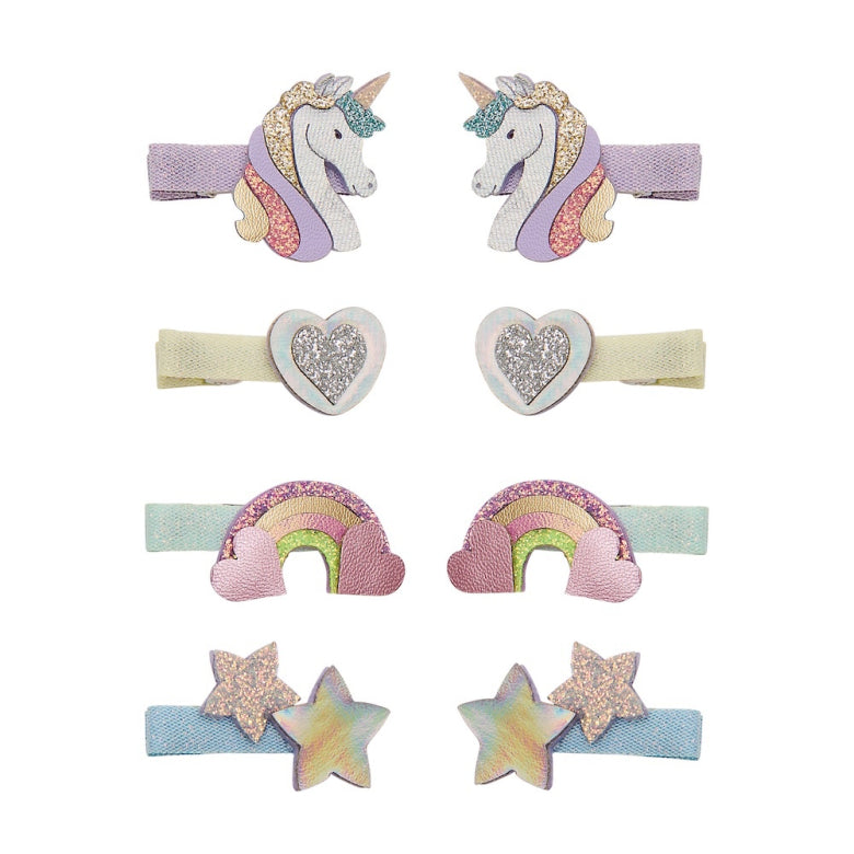 Mini-Haarspangen, verträumtes Einhorn