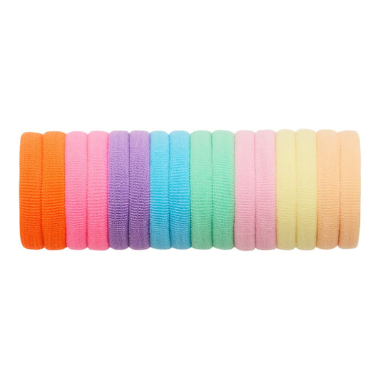 Haarbänder „Mini Frottee-Ponys“ Einhornfarben