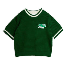 Load image into Gallery viewer, Lizard Crochet Knit T Shirt Green, 100% GOTS Organic Cotton
