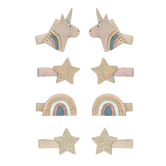 Mini Haarspangen, Einhörner & Regenbögen