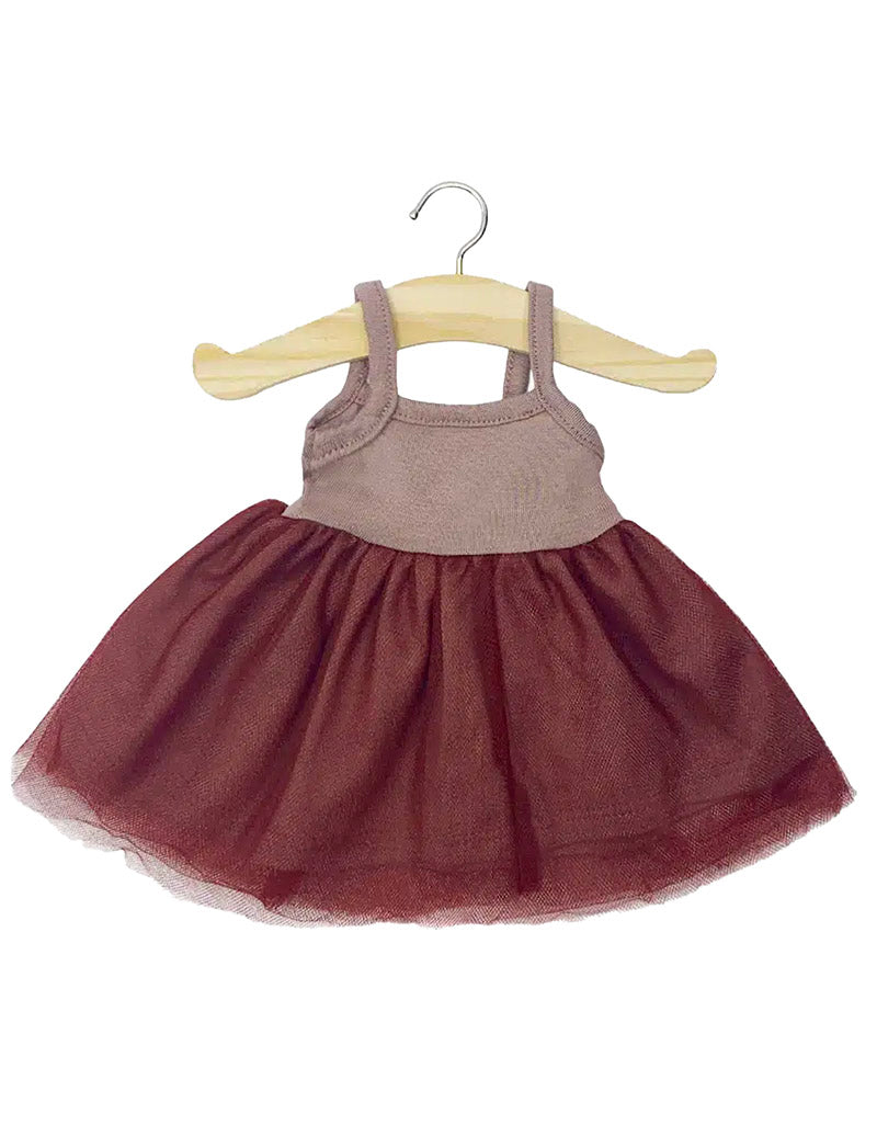 Minikane Puppen-Tutu-Kleid „Tüll Bordeaux“ 34 / 37cm