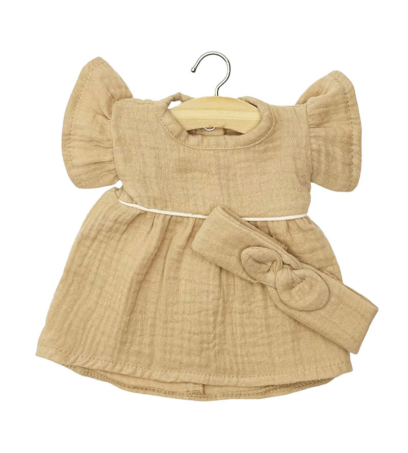Puppenkleid- und Stirnband-Set „Latte“