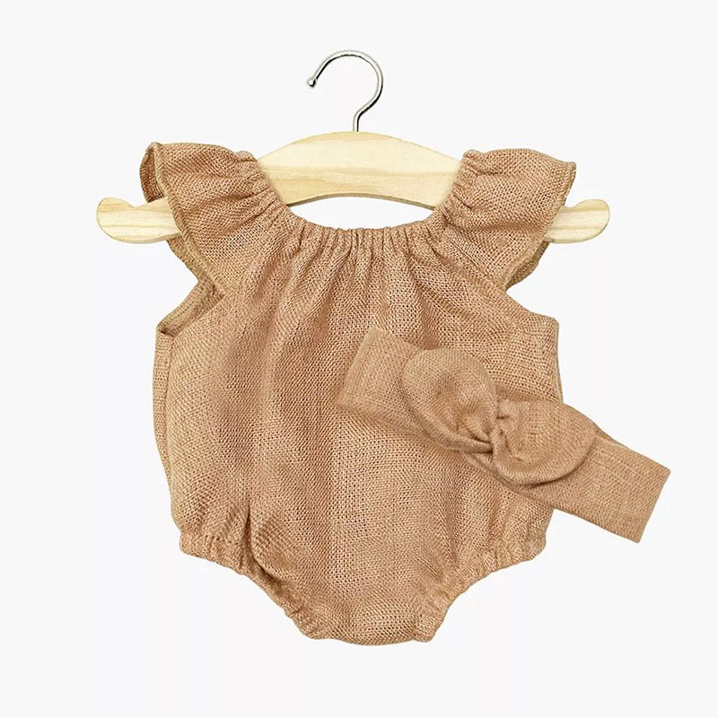 Puppenkleidung ''Clara Strampler und Stirnband Noisette'' 34 / 37cm