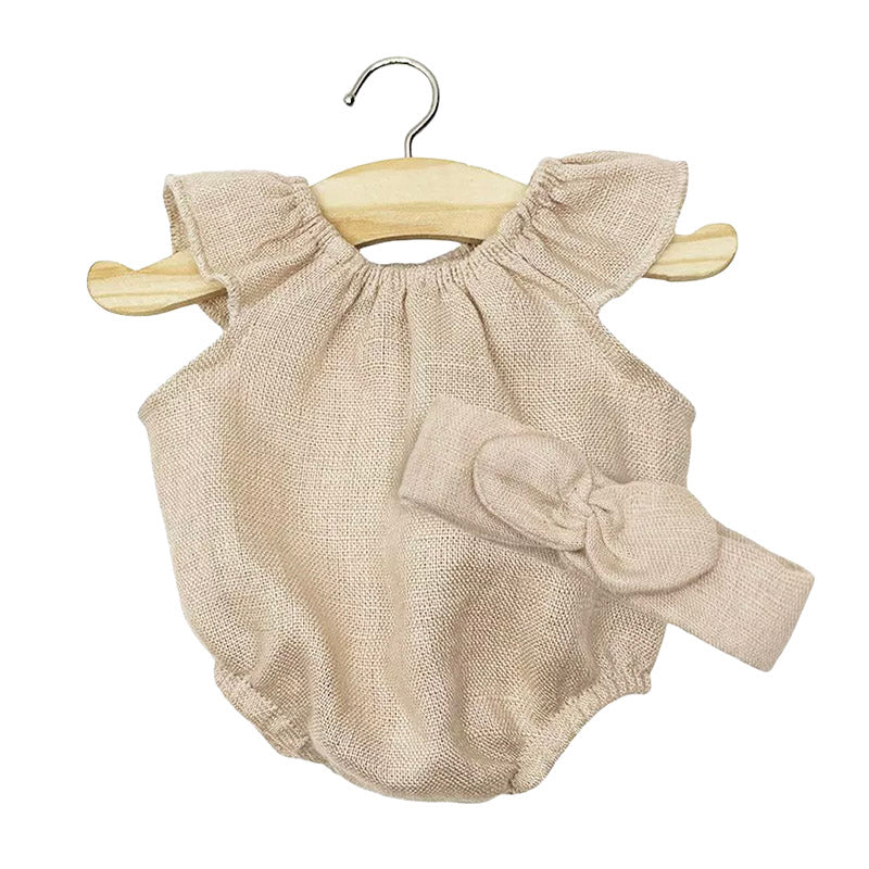 Puppenkleidung „Clara Strampler und Stirnband Nude“ 34 / 37cm