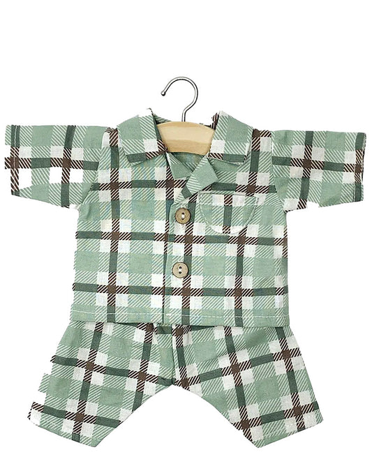 Minikane Doll Pyjamas ''Albert Tartan Vert'' 34 / 36cm