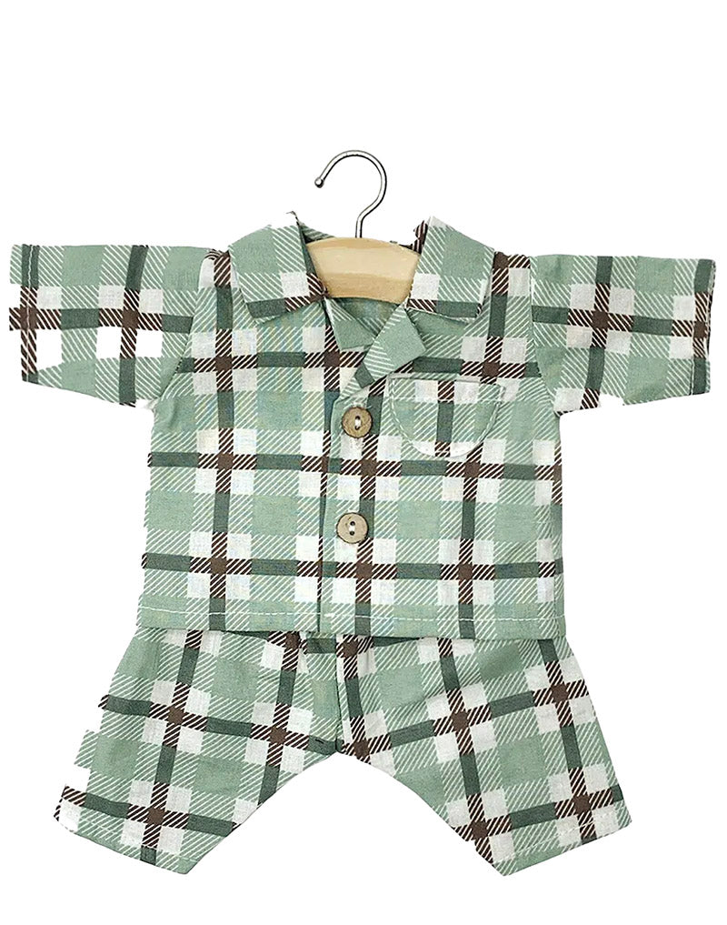 Minikane Doll Pyjamas ''Albert Tartan Vert'' 34 / 36cm