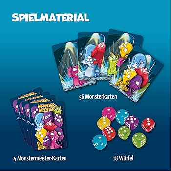 „Monster 12“ Karten- und Würfelspiel, deutsche Sprache