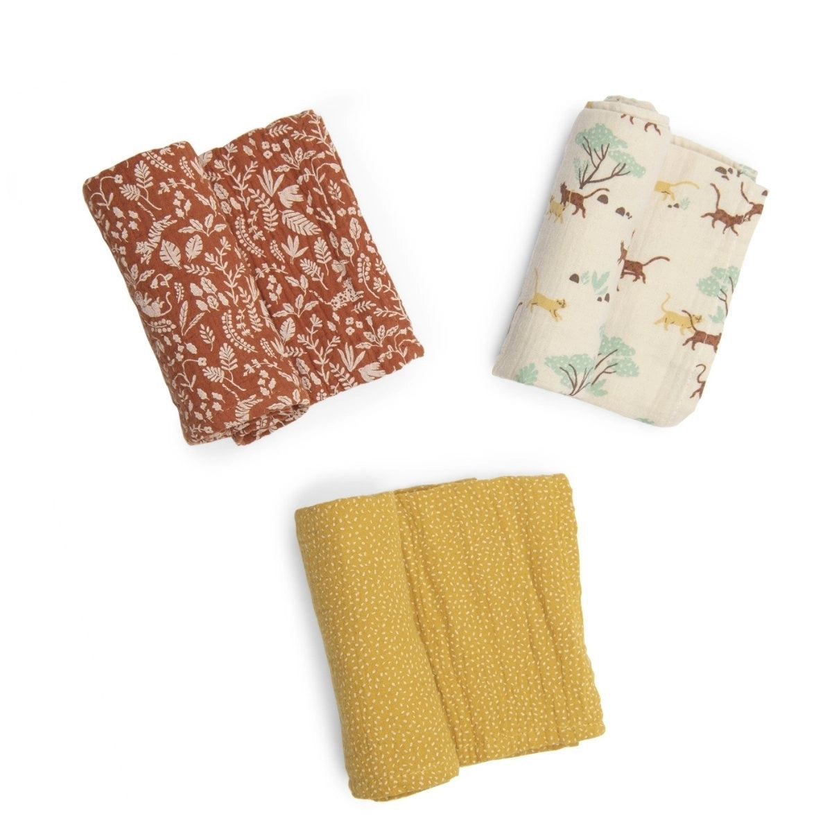 Muslin Cloths / Swaddles, Set of 3 Mawa
