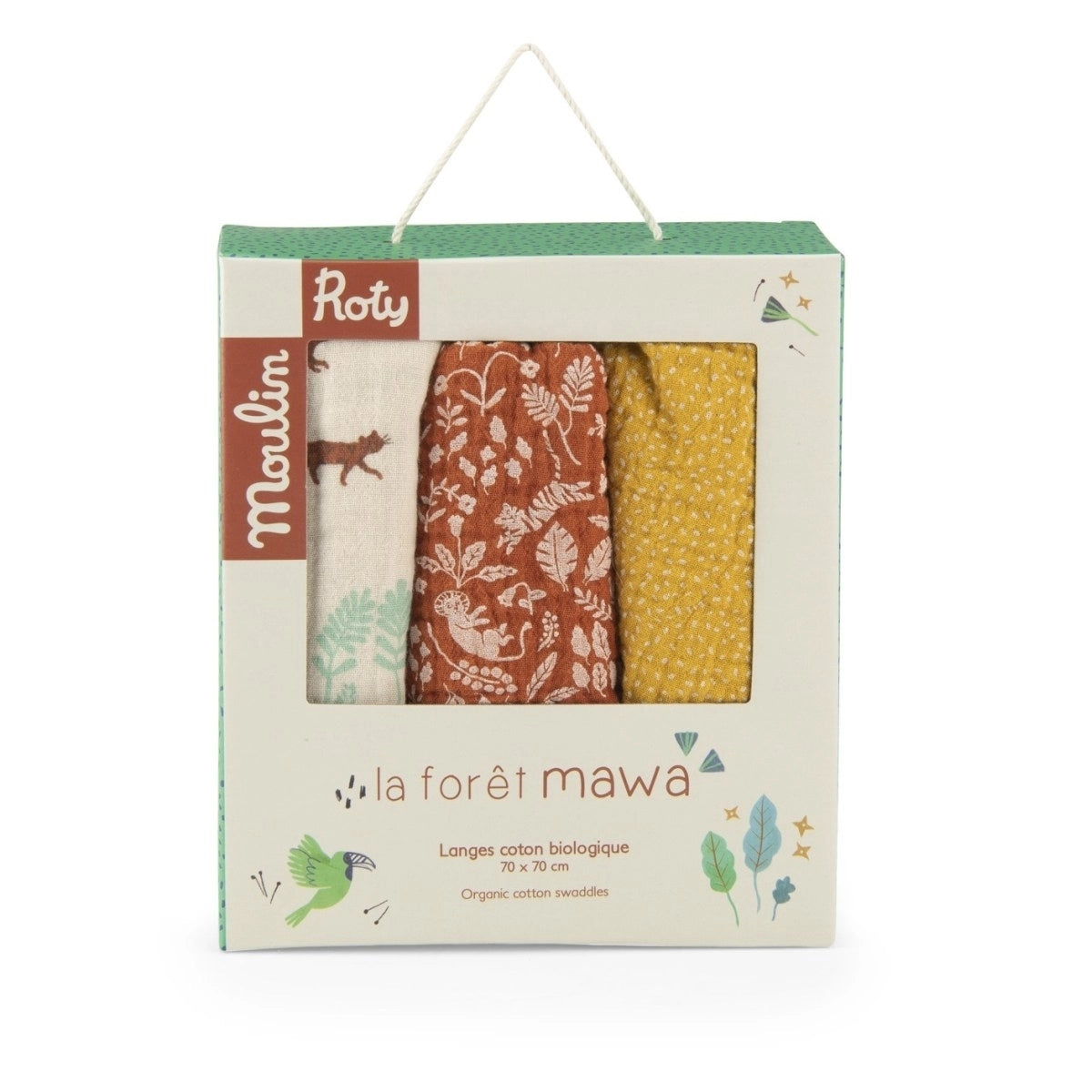 Muslin Cloths / Swaddles, Set of 3 Mawa