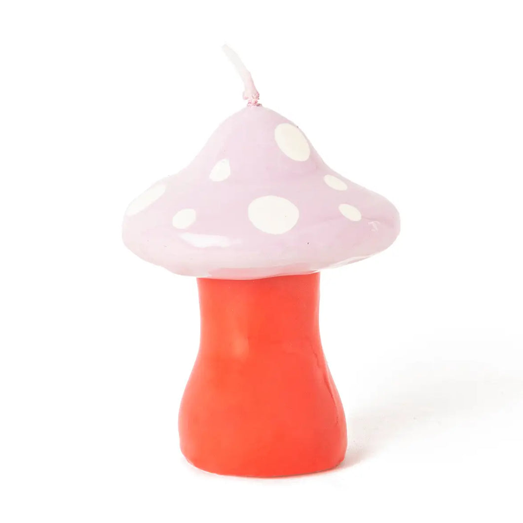 Small Pink Mushroom Candle
