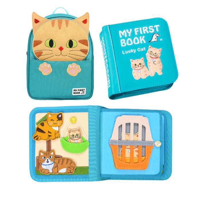 Montessori Buch- & Rucksack-Set, Glückskatze