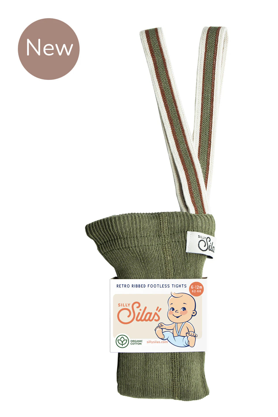 Silly Silas Fußlose Strumpfhosen ''Olive Gestreift'', Verschiedene