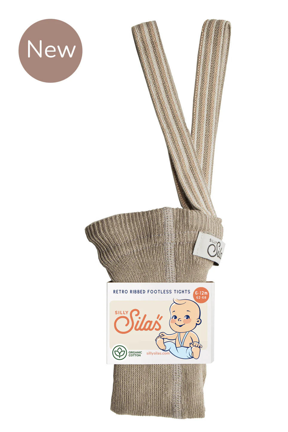 Silly Silas Footless Tights  ''Oyster Grey Striped'', Various