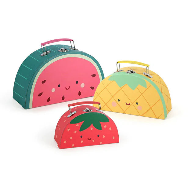 Verschachtelbare Koffer, Obst Set aus 3