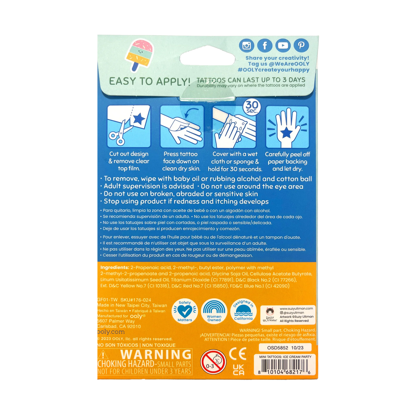 Temporary Tattoos ''Ice Cream Party''