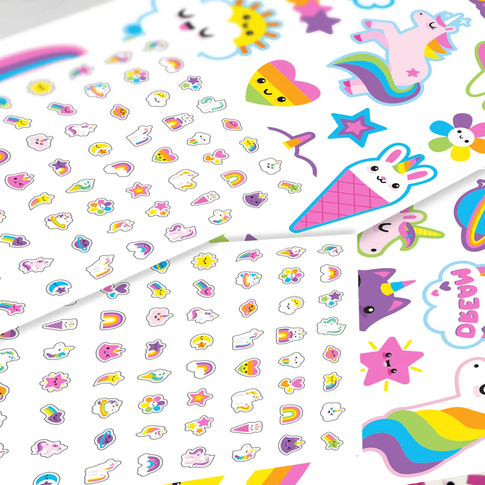 Temporäre Tattoos & Nagelsticker „Einhörner und Regenbögen“