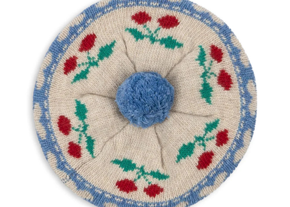 Children's Beret ''Belou Cherry Stripe''