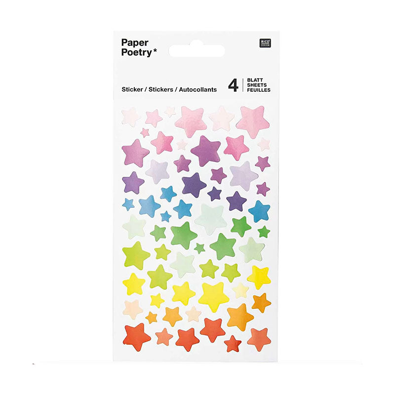 Stickers Set, Colourful Stars