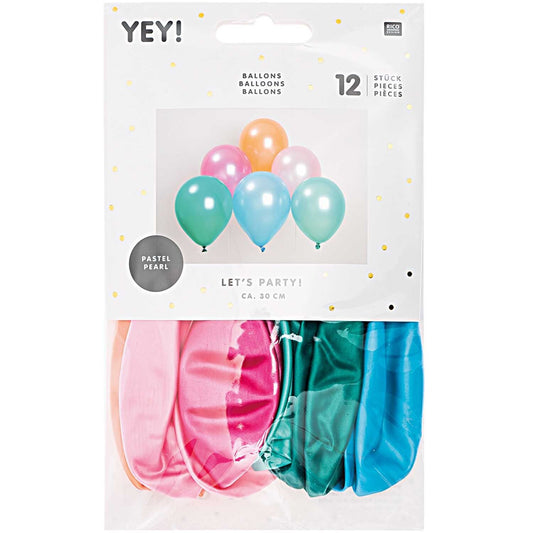 Pastellballons, matt 30 cm, 12er-Set