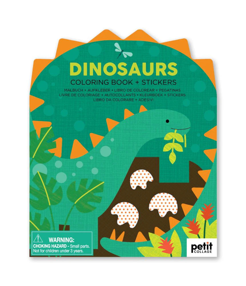Colouring Book with Sitckers, Dinosaurs