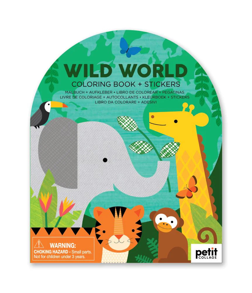 Colouring Book with Sitckers, Wild World