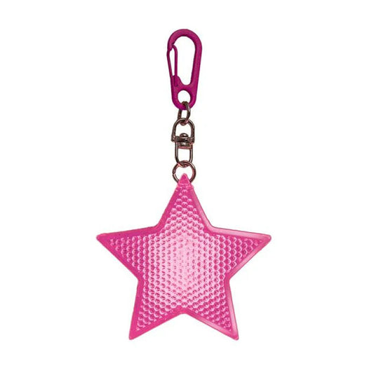 Leuchtender LED-Stern mit Karabiner, Pink