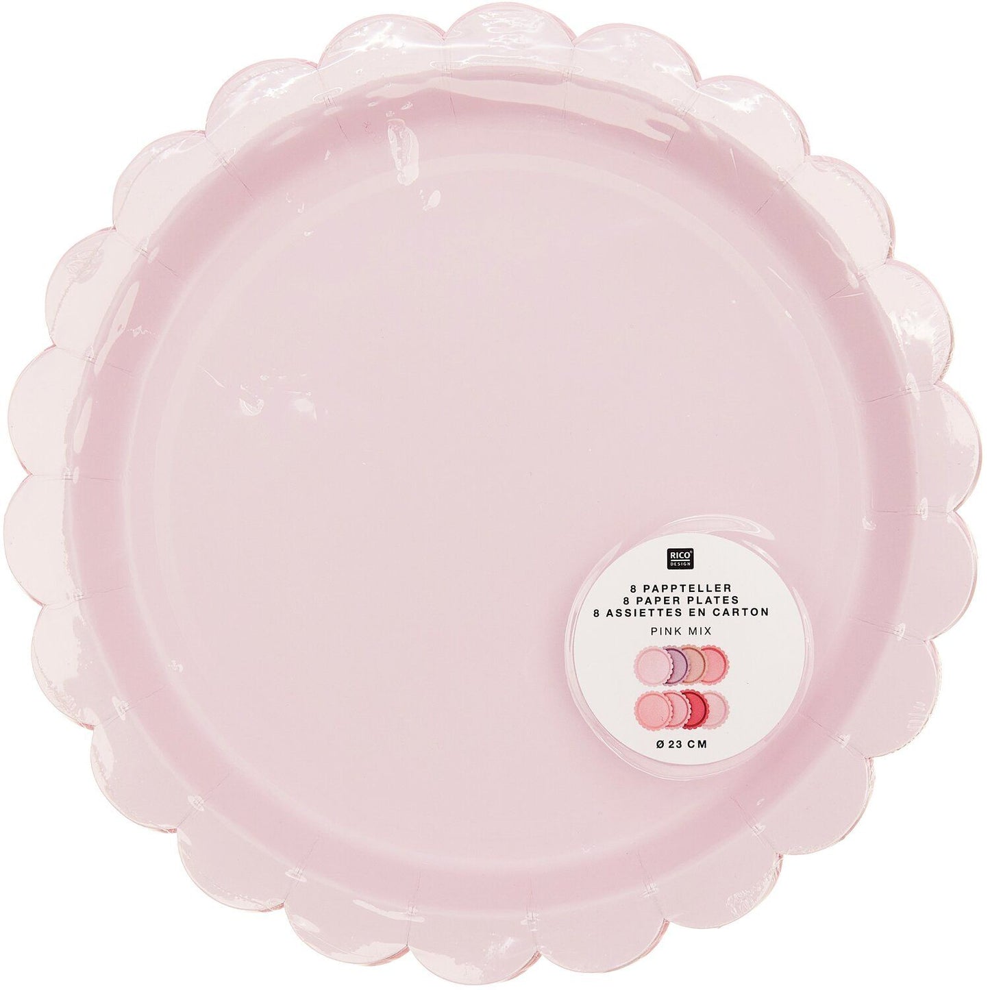 Papierteller Party ''Pinks'' 23cm, Set mit 8 Stück