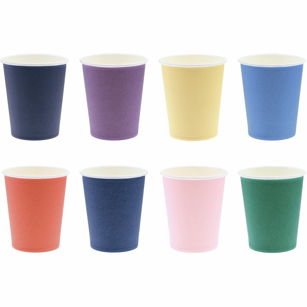 Paper Party Cups ''Rainbow Mix'', Set of 8