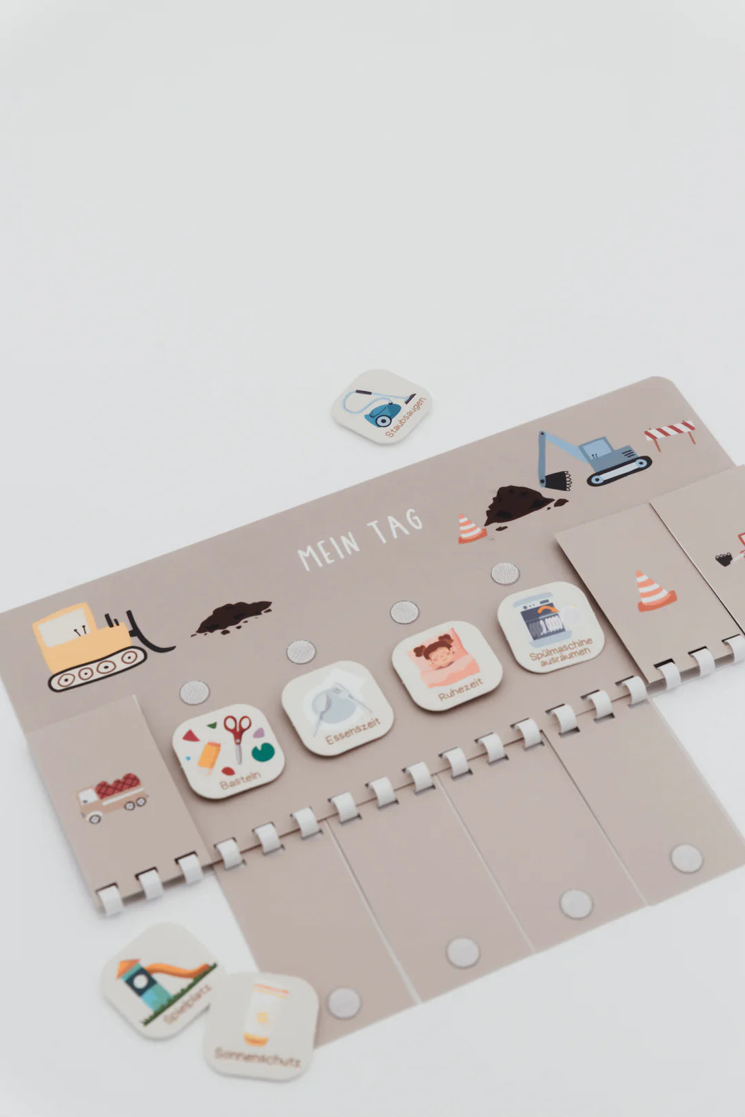 Routine-Planer für Kinder inkl. Symbole, Bagger
