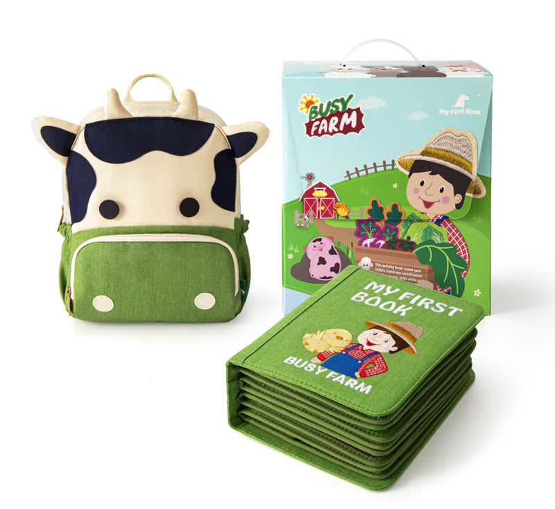 Montessori Buch- & Rucksack-Set, Fleißiger Bauernhof