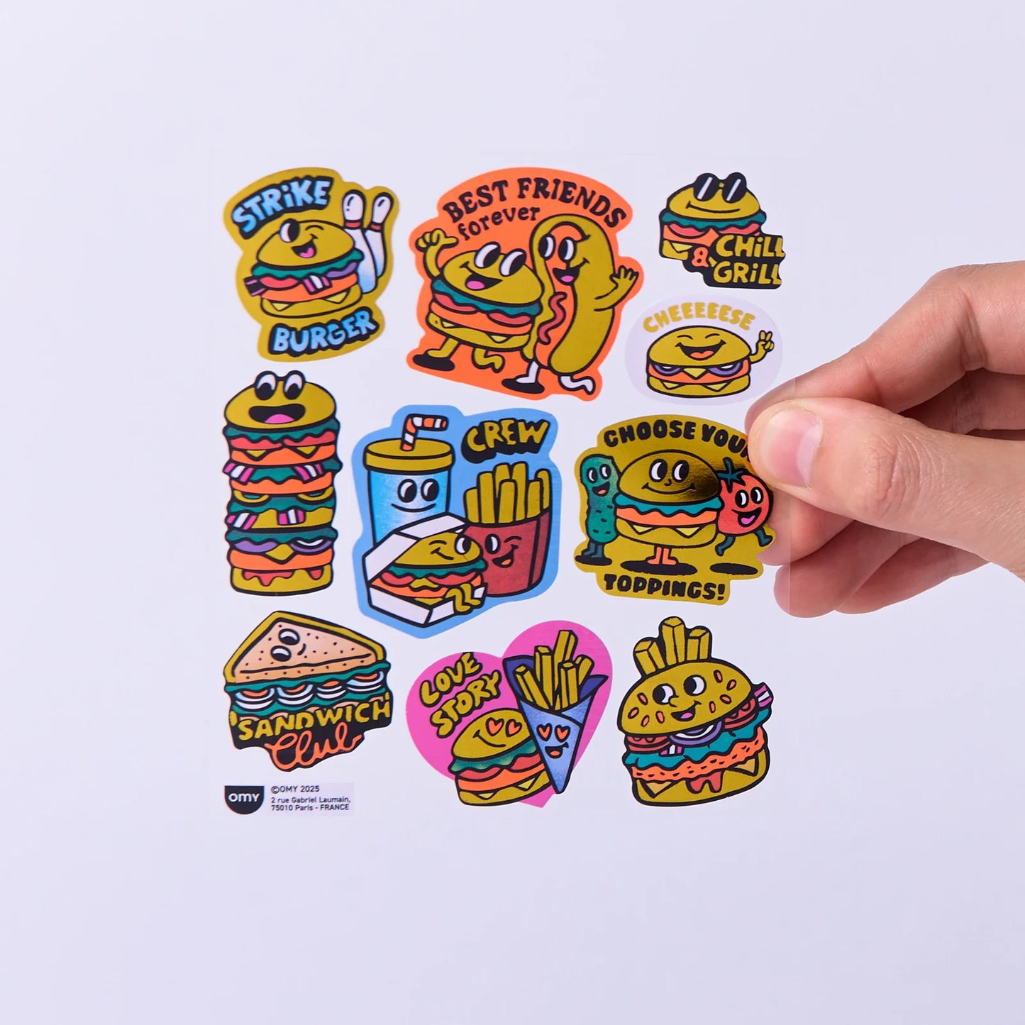 Große fabelhafte Sticker, Burger