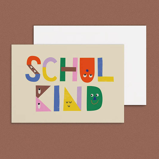 Postcard, Schulkind Faces