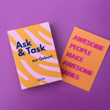 Lade das Bild in den Galerie-Viewer, „Ask &amp; Task“-Karten zur Geburt, lustige Fragekarten für werdende Eltern
