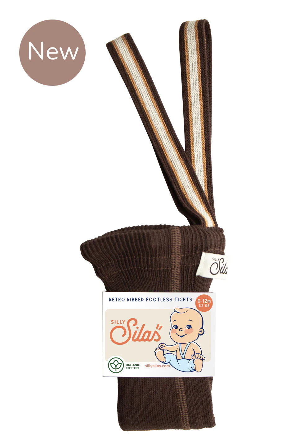 Silly Silas Footless Tights  ''Chocolate Brown Striped'', Various